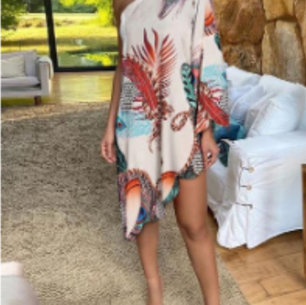 Sexy one shoulder asymmetrical dress